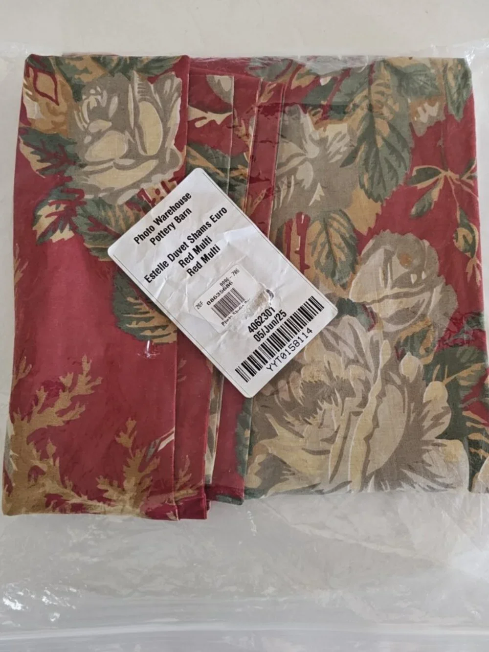 Pottery Barn PILLOW SHAM Estelle Euro-size Multicolor